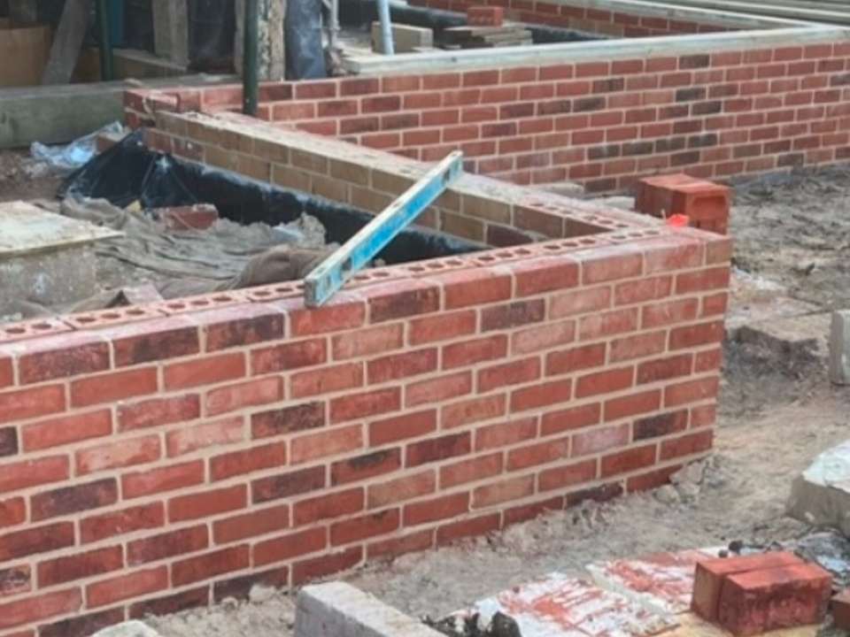 Brickwork completed on Suffolk home