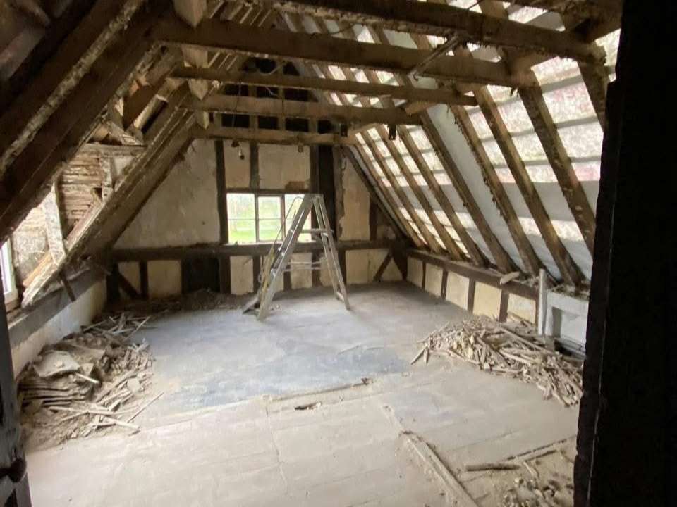 Loft renovation before plastering work, Suffolk